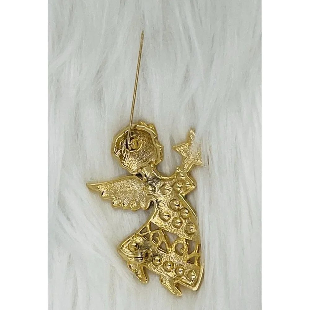 Vintage Brooch Gold Tone Pin 2